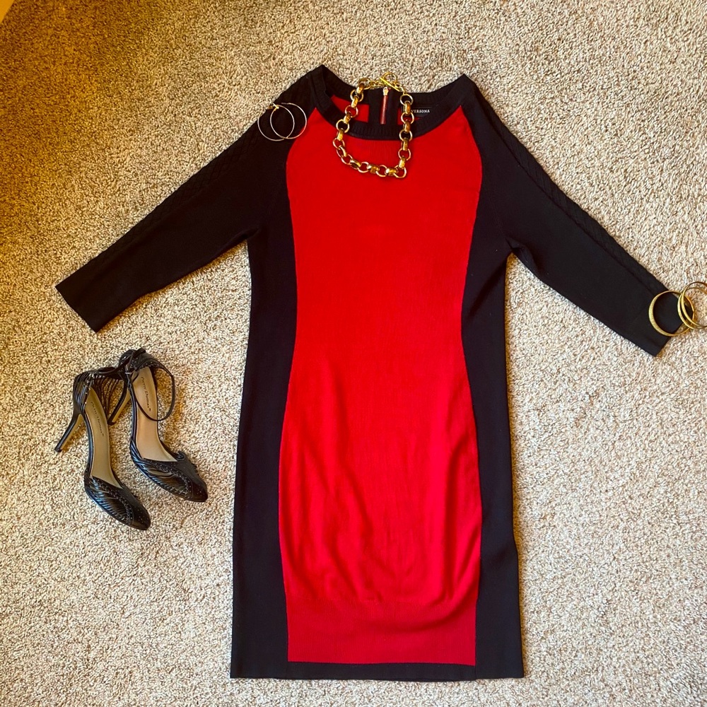 💥Red & Black Sweater Dress